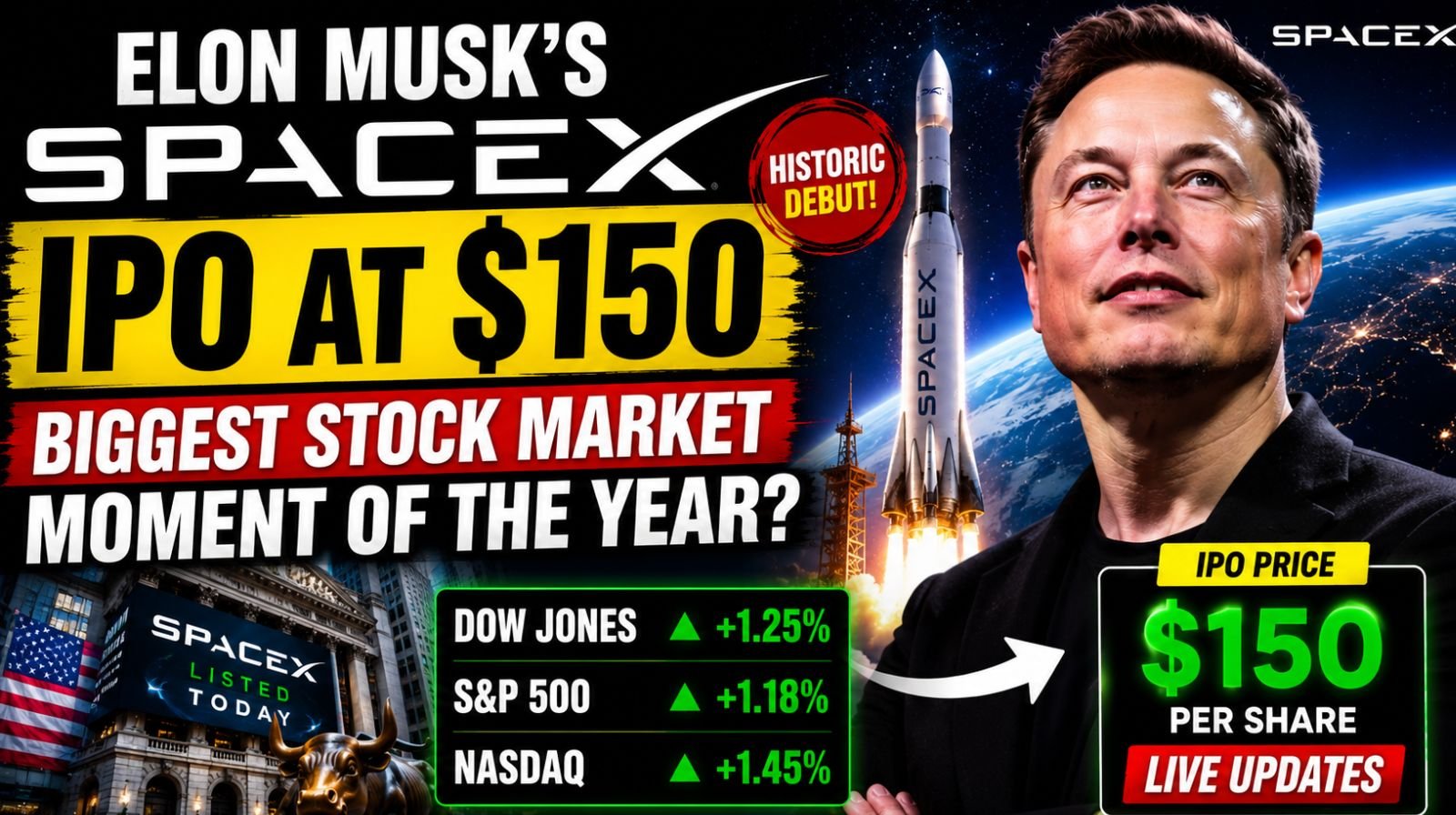 Elon Musk’s SpaceX IPO at $150 – Biggest Stock Market Moment of the Year?